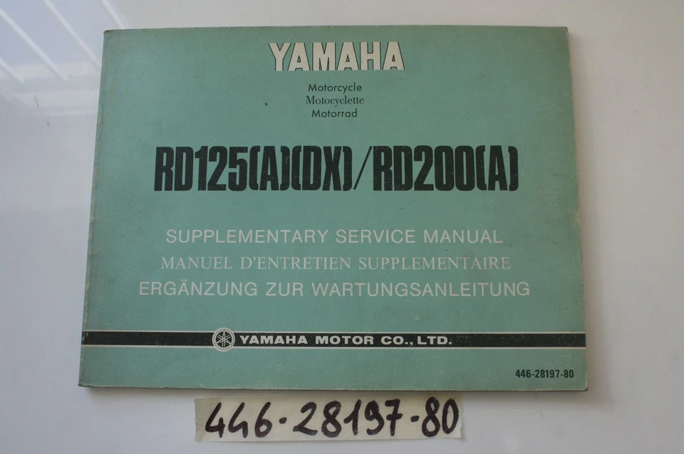 Yamaha RD125 (A)(DX) Manual de taller Suplemento (ENG-FRA-GER) Manual de taller Foto 2 de 3