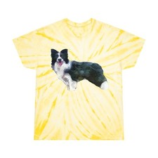 Border Collie ' 1' Cyclone Tie-Dye Unisex Cotton Tee
