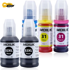 High Capacity Compatible Ink Refill Bottles for HP Smart Tank 7301 7602 5000 ...