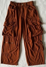 Urban Outfitters Orange Cargo Wide Leg Baggy Pants Raver Y2K Wm XS