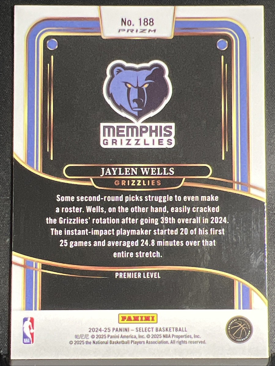 2024-25 Panini Select Premier Level Jaylen Wells #188 Tectonic
