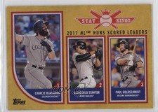 2018 Big League Stat Kings Trio Gold Paul Goldschmidt Giancarlo Stanton #303 0j5