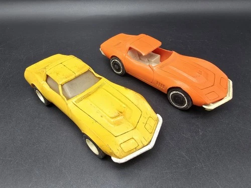 Vintage Tonka Plastic Yellow & Orange White Chevrolet Corvette Car Used