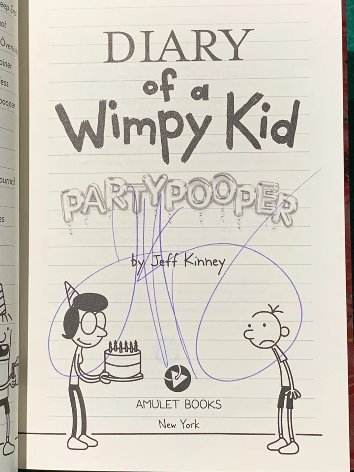 Diary of A Wimpy Kid #20 Partypooper by Jeff Kinney SIGNED 1st/1st HC 2025 - Image 3 of 4