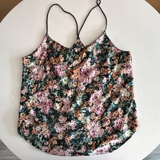 Victoria's Secret Floral Camisole Tank Top Multicolor Strap Accent Size S