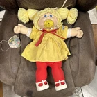 Cabbage Patch Kid Pacifier Girl 1982 BLUE EYES BLONDE HAIR YELLOW DRESS