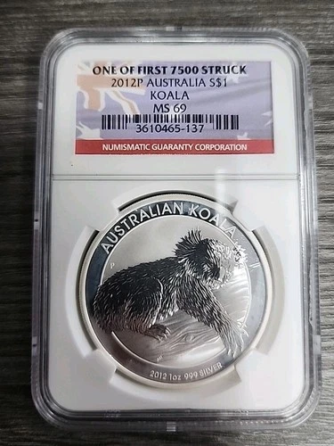 2012 P Australia S $1 Koala One of the First 7500 Struck NGC MS 69 1 Oz Silver