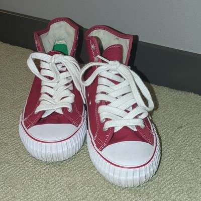 PF Flyers Red Canvas High-Top Unisex Sneakers US 8.5M/10W Cushioned Comfort
