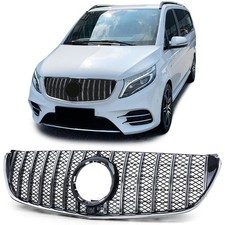 Sport Kühlergrill Schwarz Glanz Chrom passt für Mercedes V Klasse W447 2014-2019