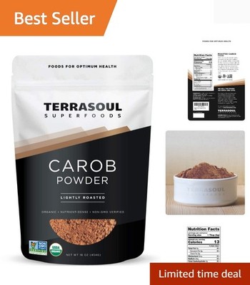 Organic Carob Powder, 1 Lb - Cocoa Powder Alternative | High in Fiber