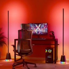 2x RGB LED Corner Floor Lamp RGBIC Ambient Light App Control DIY Color Changing