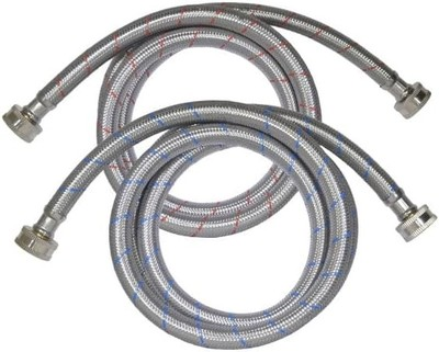 #ad Universal 3 4 in x 6 ft. Stainless Steel Washing Machine Hose 2 Pack $16.55