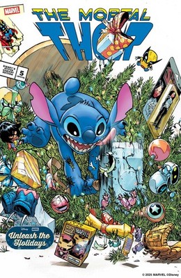 THOR #5 HUMBERTO RAMOS DISNEY STITCH UNLEASH THE HOLIDAYS VARIANT (MARVEL 2025)