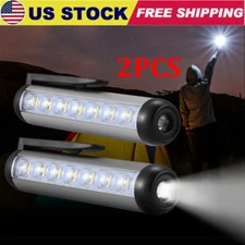 2Pcs LED Pen Light Magnetic Work Light Flashlights Pocket Lights Rechargeable