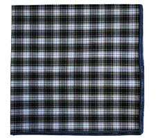 J. McLaughlin Multi-Colored PLAID 100 COTTON Pocket Square Handkerchief