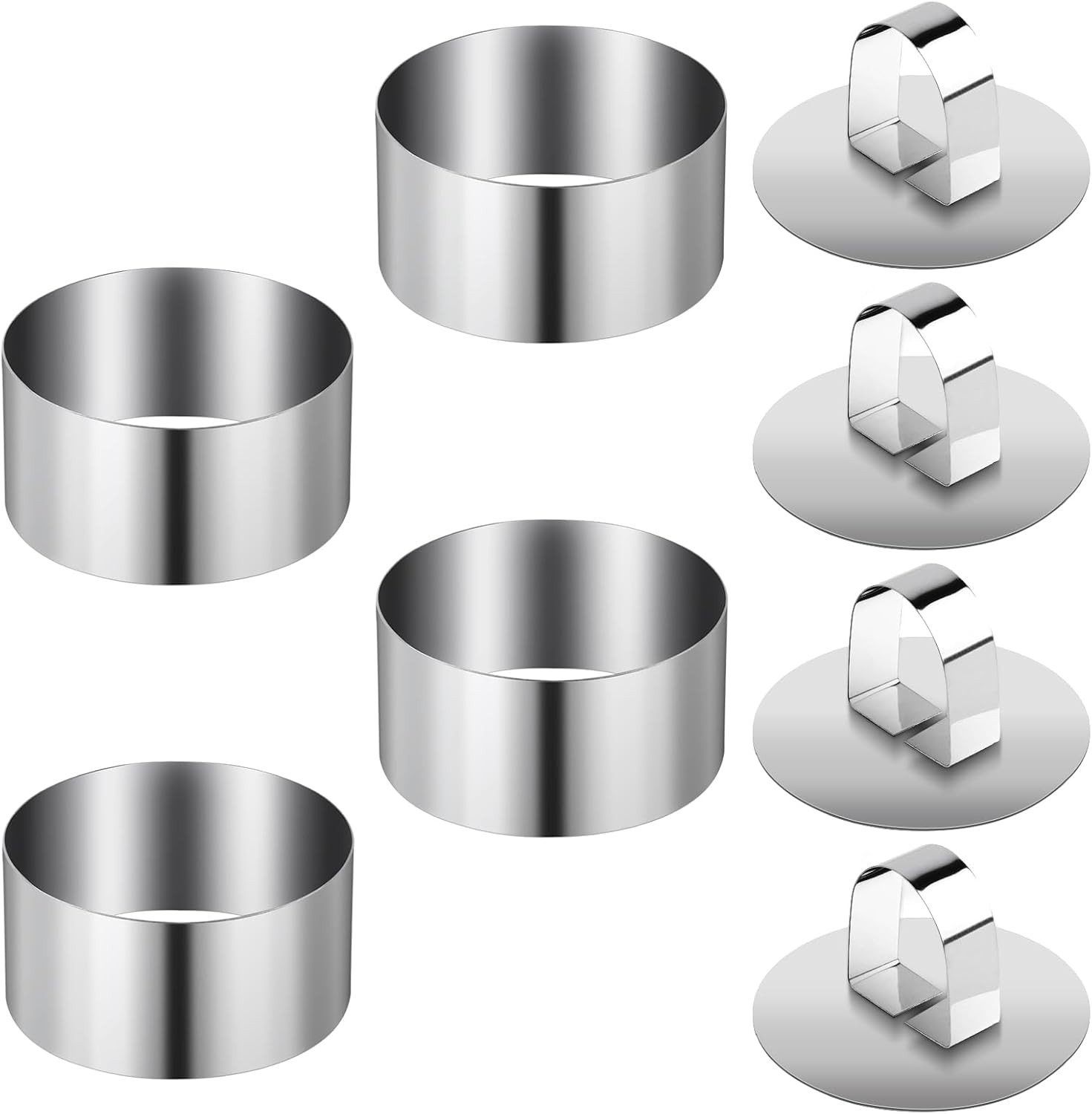 4 Stk Dessertringe Und Speiseringe Set, Servierringe, Anrichteringe, Edelstahl