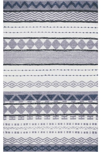 Scandinavian Style Blue White Striped Kilim Rug - Floor Rug - Washable Carpet - Picture 1 of 7