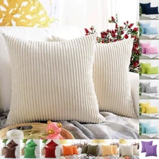Corduroy Plush Jumbo Cord Cushion Cover Soft Throw Pillow Case Sofa Home Decor