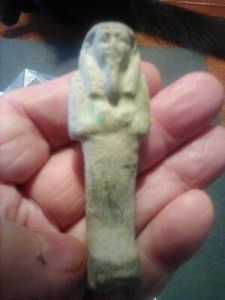ANCIENT EGYPTIAN COLLECTION#10:Authentic Faience Ushabti &Mummy beads & Pyramid