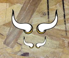 SKOL Horns Fan Cheer Sticker Decal Bumper Window 3.75" 4 for 1