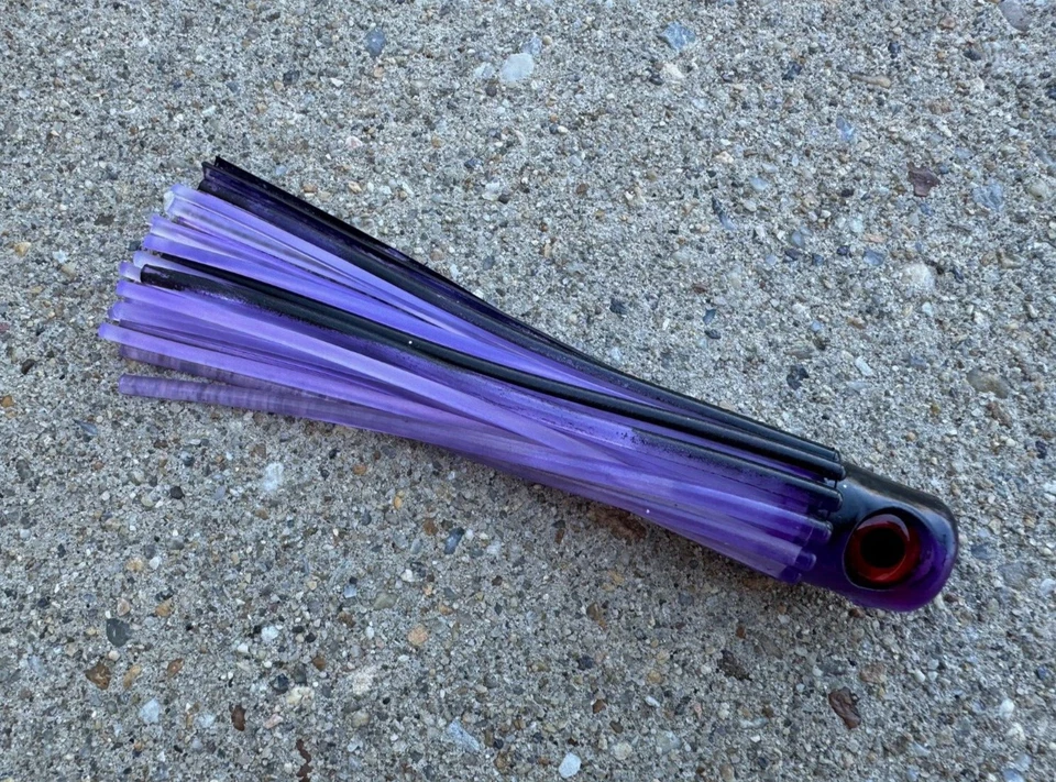 TACKLEWORKS Mini Chugger Flat Head 5.5" Fishing Lure Ballyhoo - Black/Purple