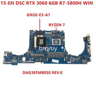 FOR HP OMEN 15-en1507na/EN Motherboard DAG3EFMBEE0 DSC RTX 3060 6GB R7-5800H WIN