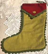 Vtg TAG Brand Wool Felt Blend Christmas Stocking Excellent Used Condition