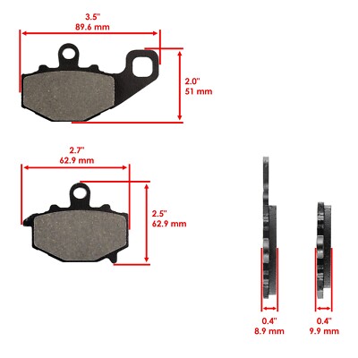 Front & Rear Brake Pads for Kawasaki ZX6R ZX-6R Ninja ZX636 2003