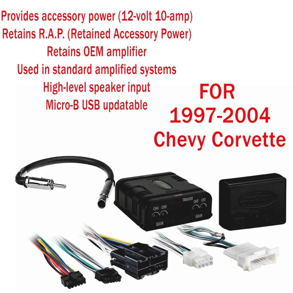 DP-3021B Black Double DIN Stereo Dash Install Kit for 1997-04 Chevrolet Corvette Foto 4 de 4