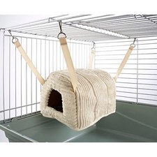 Rat Degu Gerbil Cuddle Up Igloo Hammock Bed Toy House Luxury Cream