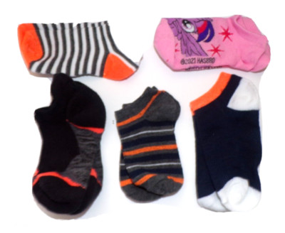 5 NEW pairs GIRLS 6-8Y stretch ankle socks Dr4