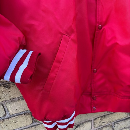Game Sportswear Red Nylon Baseball Jacket Men's Sz 3XL Made In USA Vintage - Picture 6 of 9