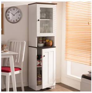 Tall Kitchen Hutch Narrow White Cabinet Storage Pantry Food