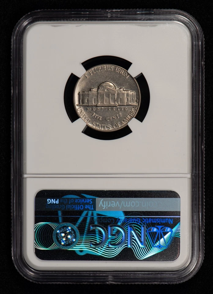 1964-D Jefferson Nickel Mint Error Struck Through Capped Die - NGC MS 63 - B4094 - Image 2 of 4