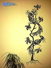 Wandtattoo BAUM mit Vögeln 2 oracal MATT Wohnzimmer Wandaufkleber Deko