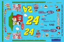  24 Jeff Gordon Peanuts 2004 Chevy 1/43rd Scale Slot Car Waterslide Decals