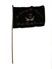 12x18 12"x18" Jolly Roger Pirate Beating Will Continue Stick Flag Staff