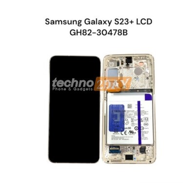 Neu Original Samsung S23 Plus LCD Baugruppe + Rahmen mit Akku Creme GH82-30478B