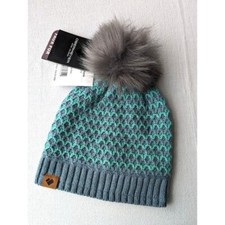 Obermeyer Tucson FF Pom Beanie Girl's One Size Hat In Too Deep Blue Knit NEW