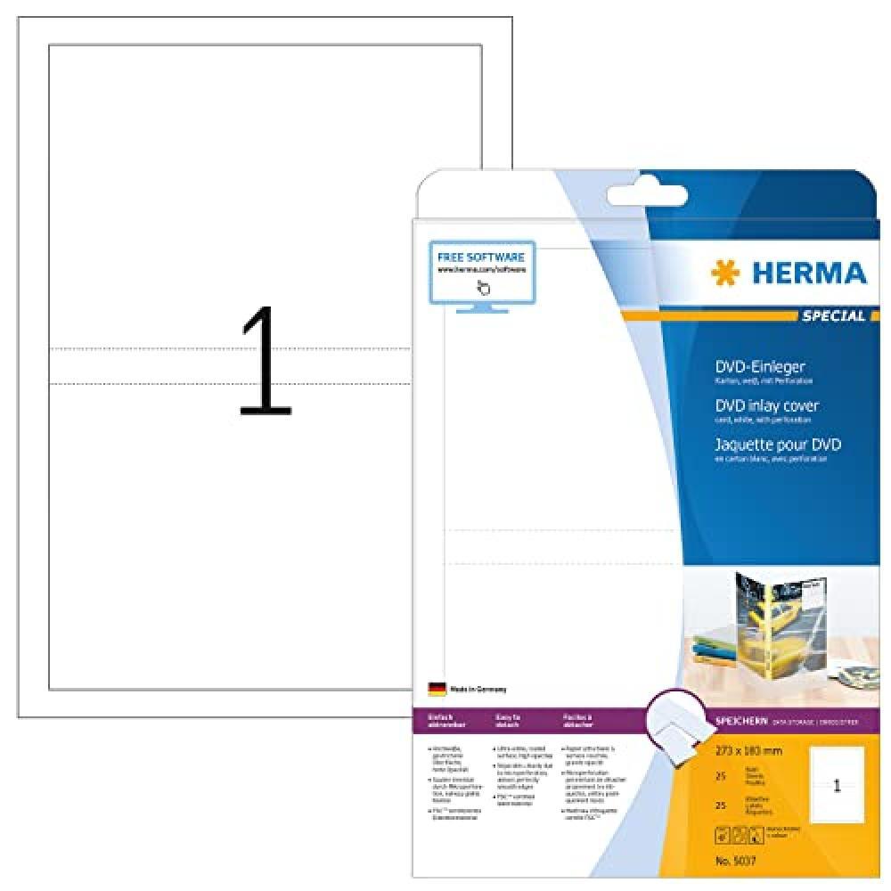 (TG. 273 x 183 mm) HERMA Custodie per DVD, 273 x 183 mm, Etichette Adesive A4 pe