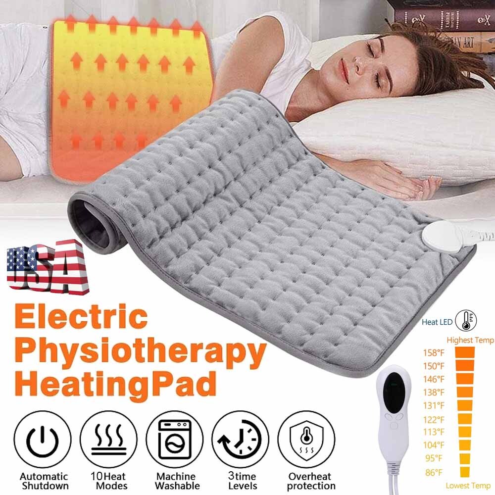12x24u0026#034; Hot Heated Pad Electric Heating Pad for Back Pain Cramps Relief  10 Levels | eBay