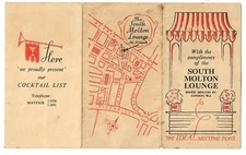 UK Old Cocktail List of The South Molton Lounge London