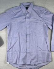 Chaps Button Down Classic Fit Shirt Men 16 34/35 Lavender NonIron Business Shirt