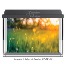 Soft Focus Yellow Flower Polyester Fish Tank Glass Backdrop Aquarium Background