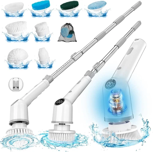 Electric Cleaning Brush Handheld Cleaner Cordless Spin Scrubber Kitchen Bathroom - Bild 2 von 8