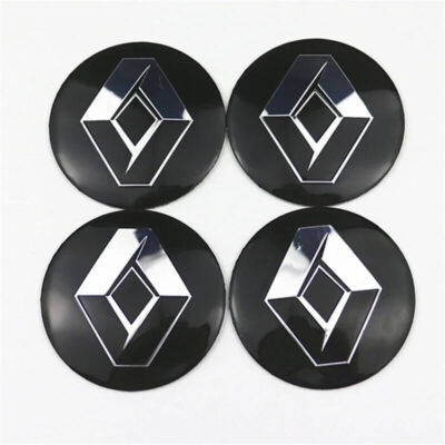 4x 56mm Für Renault Logo Schwarz Nabendeckel Aufkleber Felgendeckel Sticker Auto