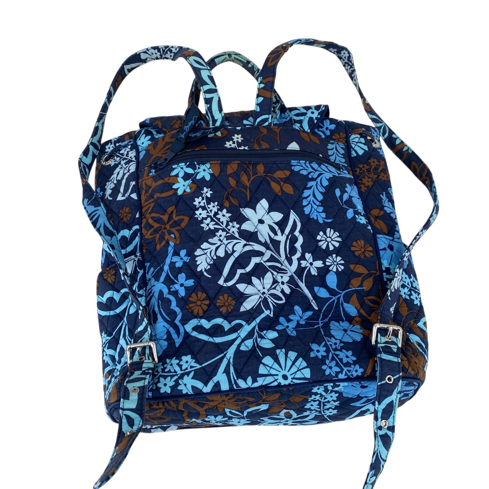 Vera Bradley Campus Tech Backpack Blue Java Flora… - image 3