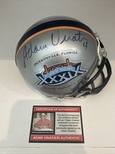 ADAM VINATIERI Patriots Signed Autograph NFL Super Bowl XXXIX 39 Mini Helmet COA
