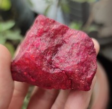 381 Ct Natural African Uncut Red Ruby EGL Certified Gemstone Rough 37x36x22 mm