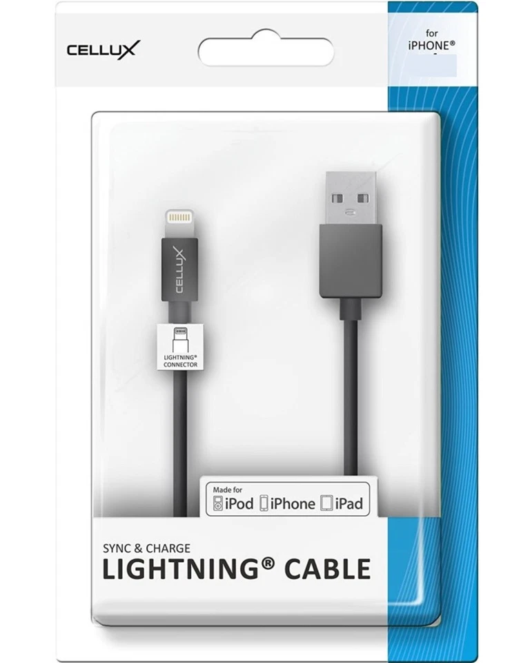 Cellux USB Lightning-Kabel Ladekabel Datenkabel 0,9m für iPhone 13 12 iPad iPod